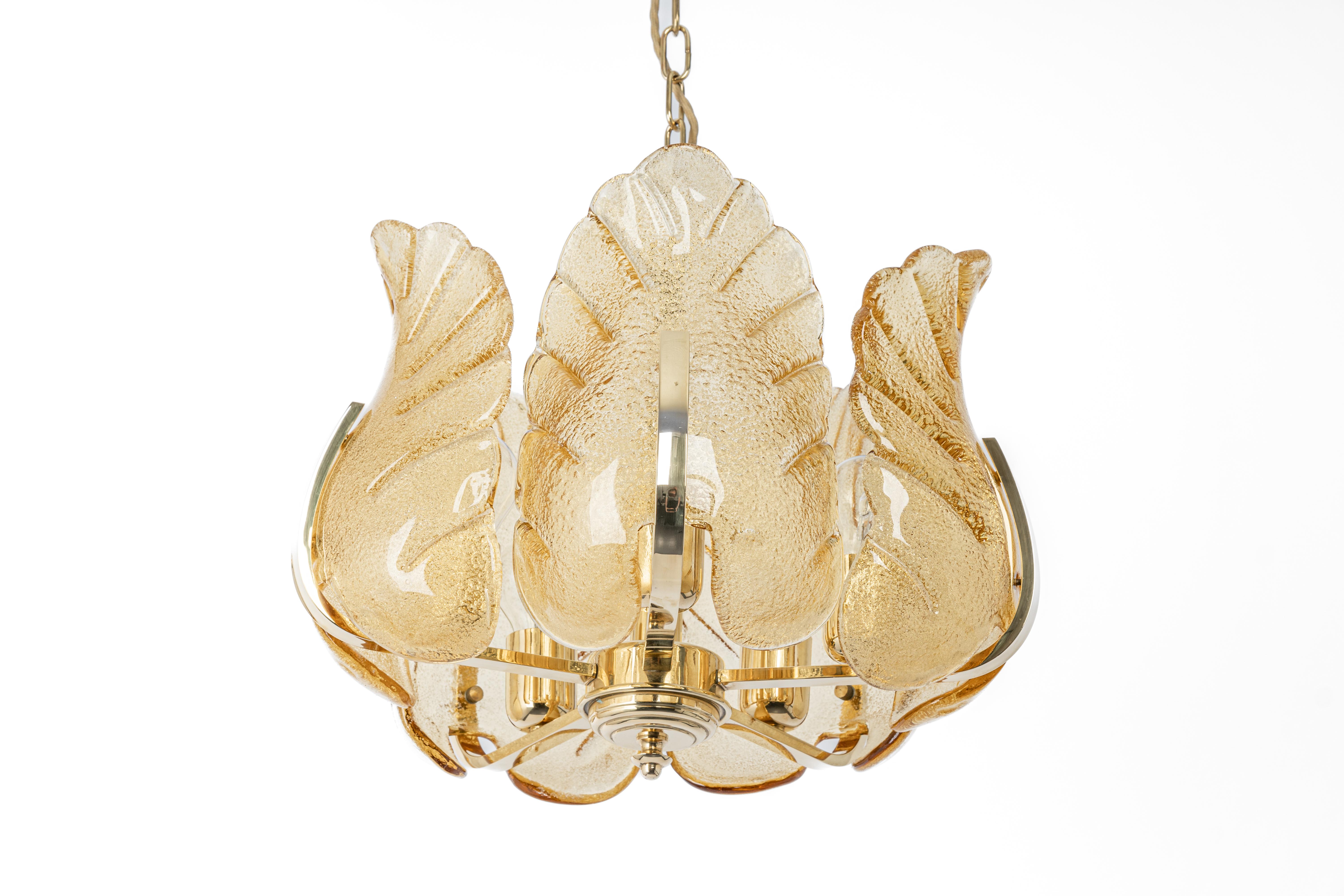 Stunning Carl Fagerlund Chandelier Murano Glass Leaves, 1960s For Sale 8