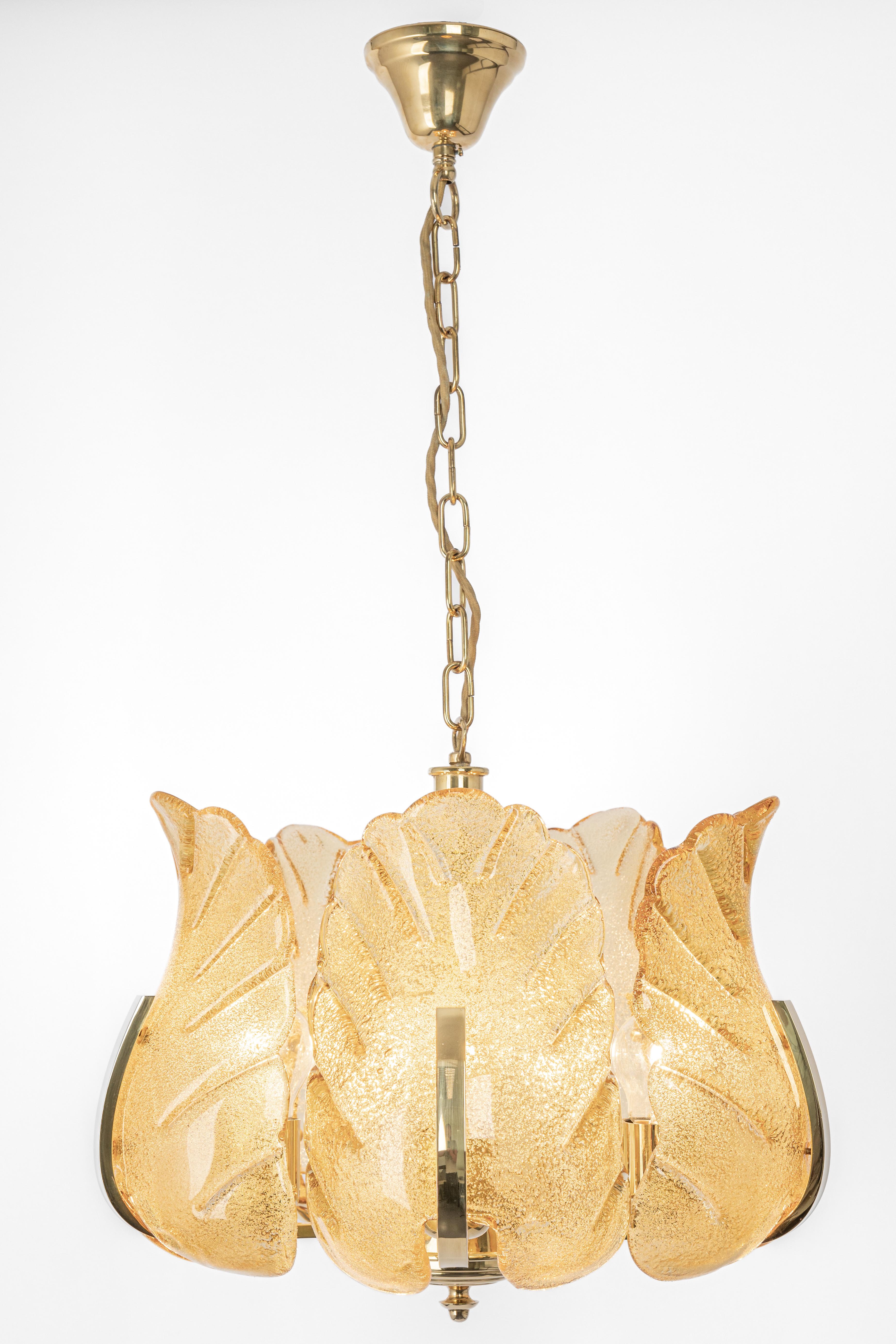 Stunning Carl Fagerlund Chandelier Murano Glass Leaves, 1960s In Good Condition For Sale In Aachen, NRW