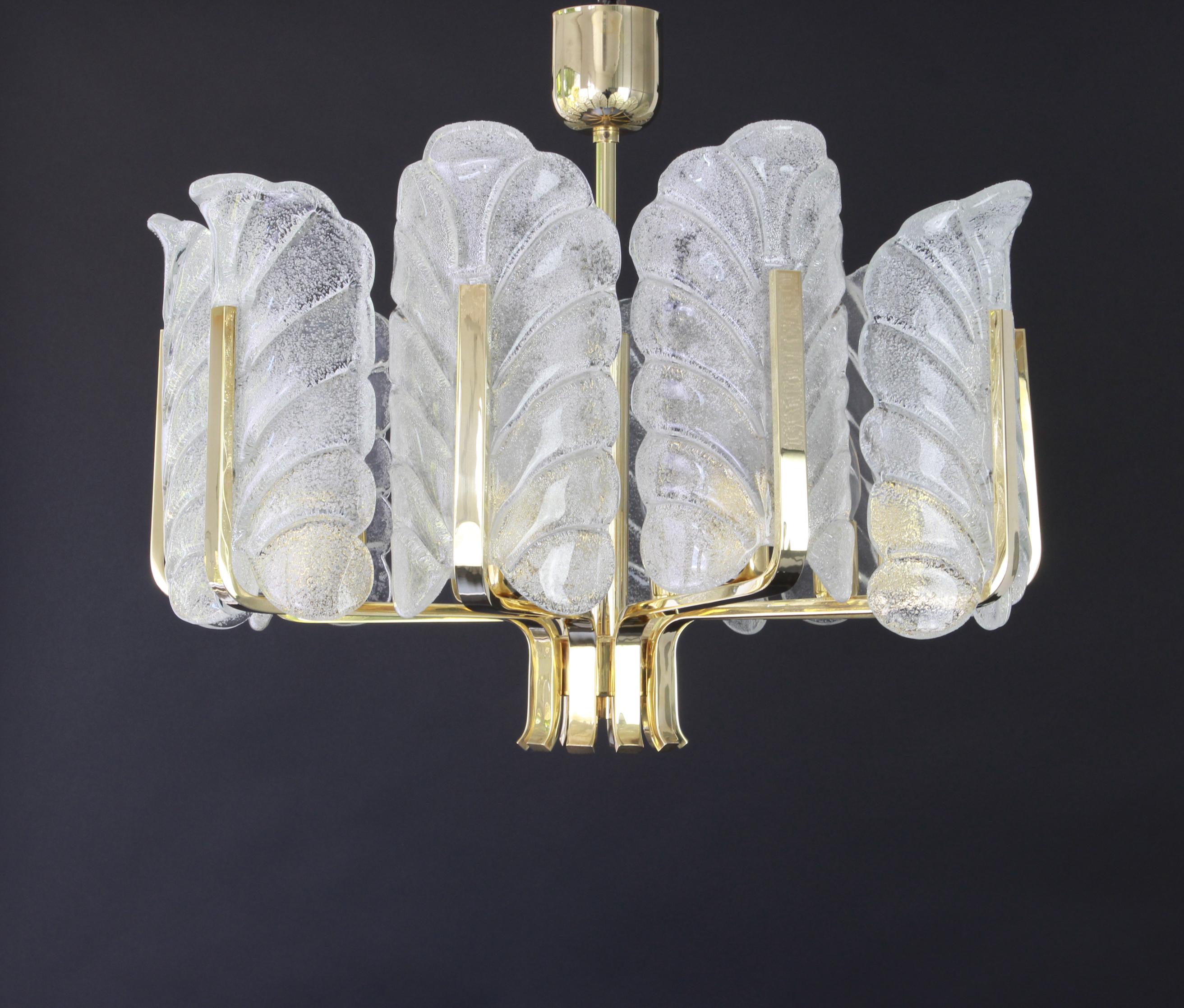 Stunning Carl Fagerlund Chandelier Murano Glass Leaves, 1960s 1
