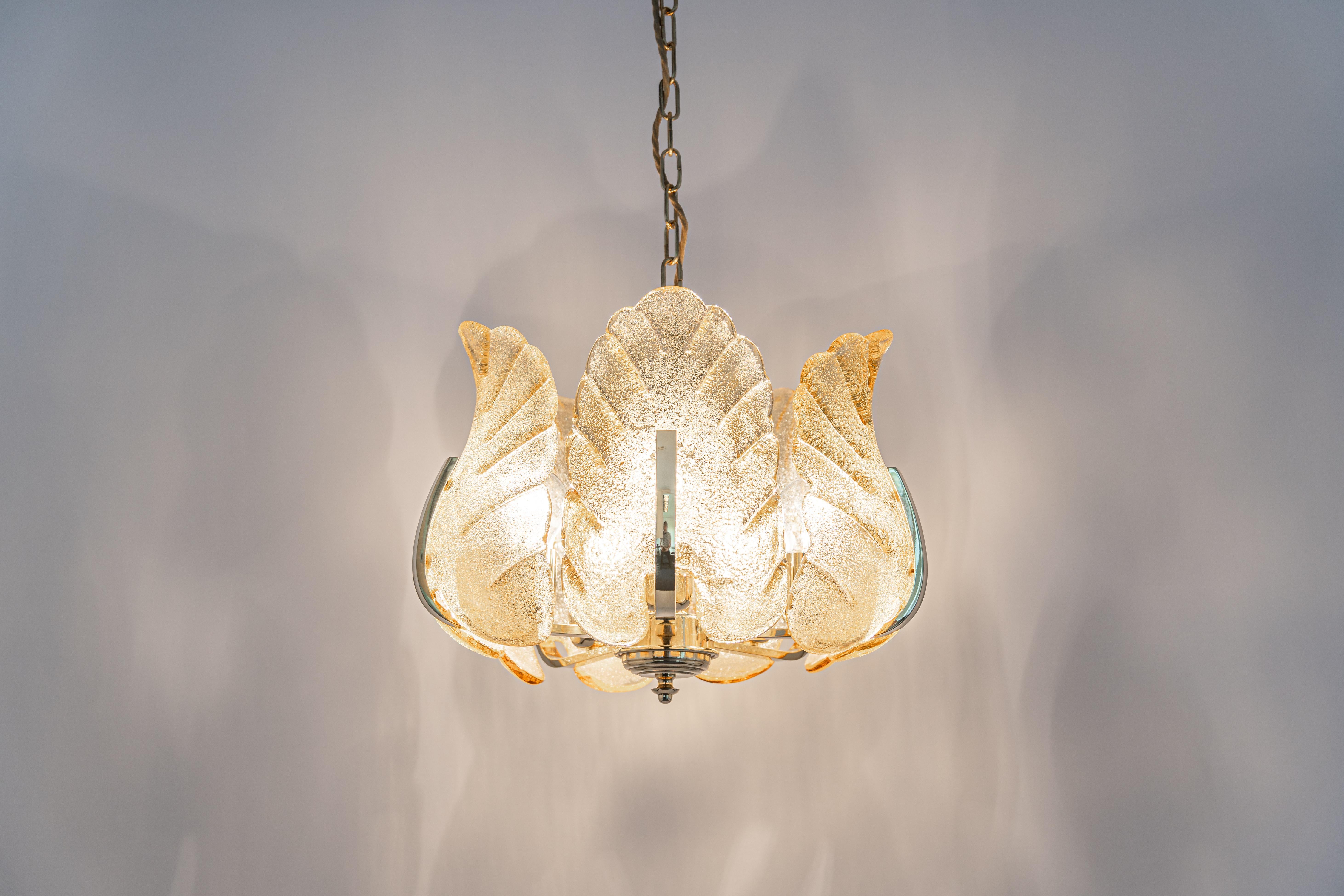 Stunning Carl Fagerlund Chandelier Murano Glass Leaves, 1960s For Sale 2