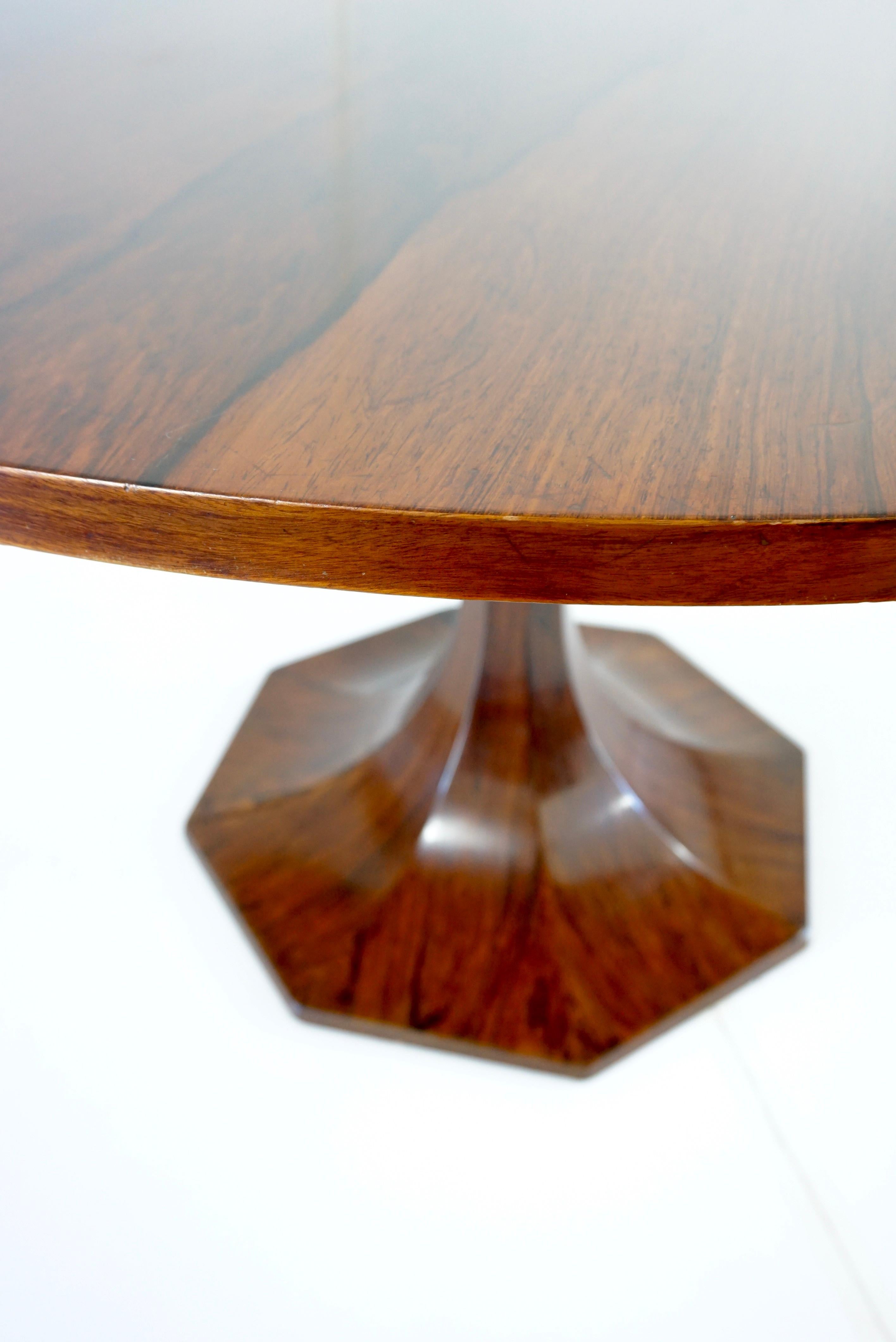 Stunning Carlo de Carli Large Wood Veneer Round Pedestal Dining Table, 1960 3