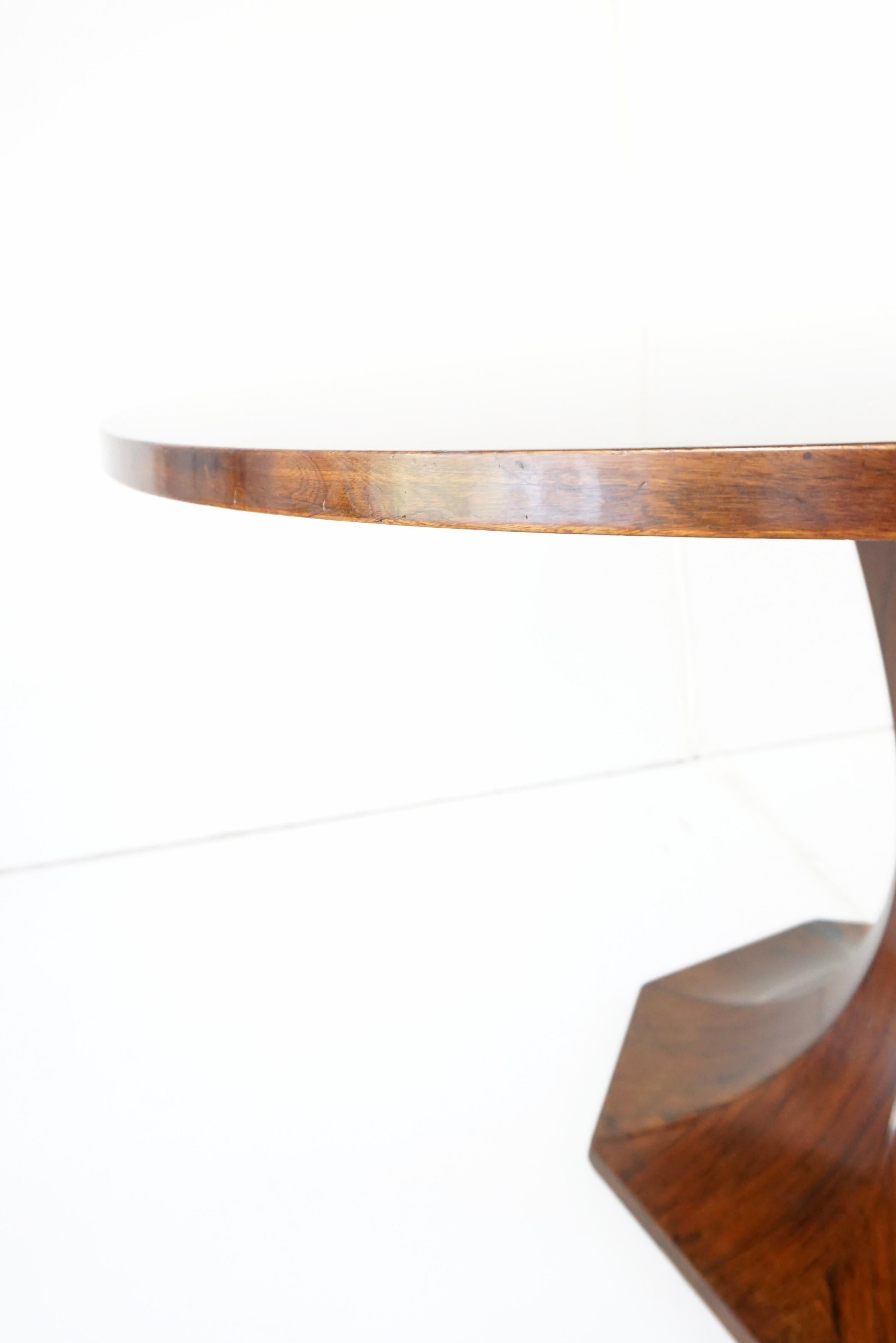 Stunning Carlo de Carli Large Wood Veneer Round Pedestal Dining Table, 1960 6