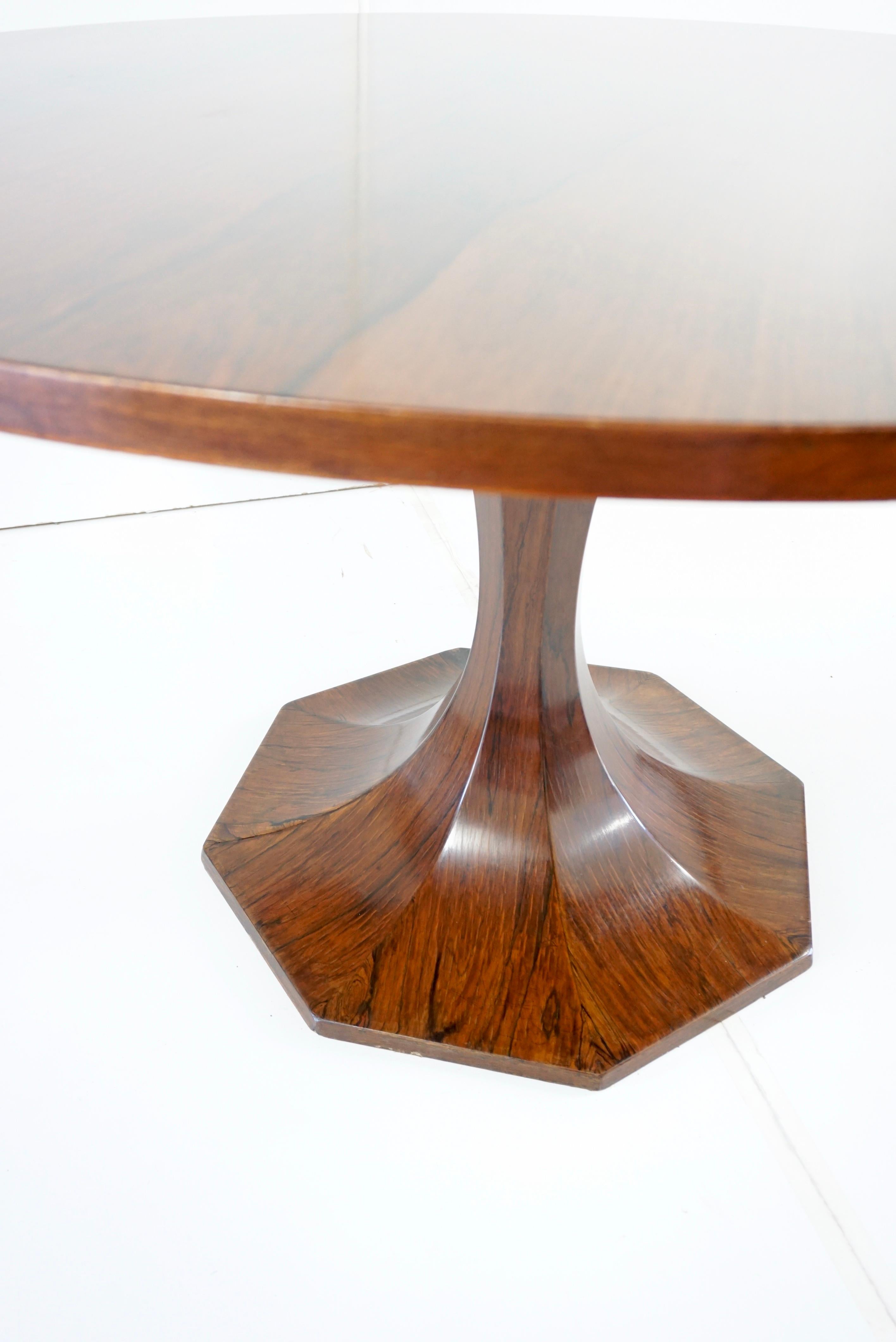 Stunning Carlo de Carli Large Wood Veneer Round Pedestal Dining Table, 1960 2
