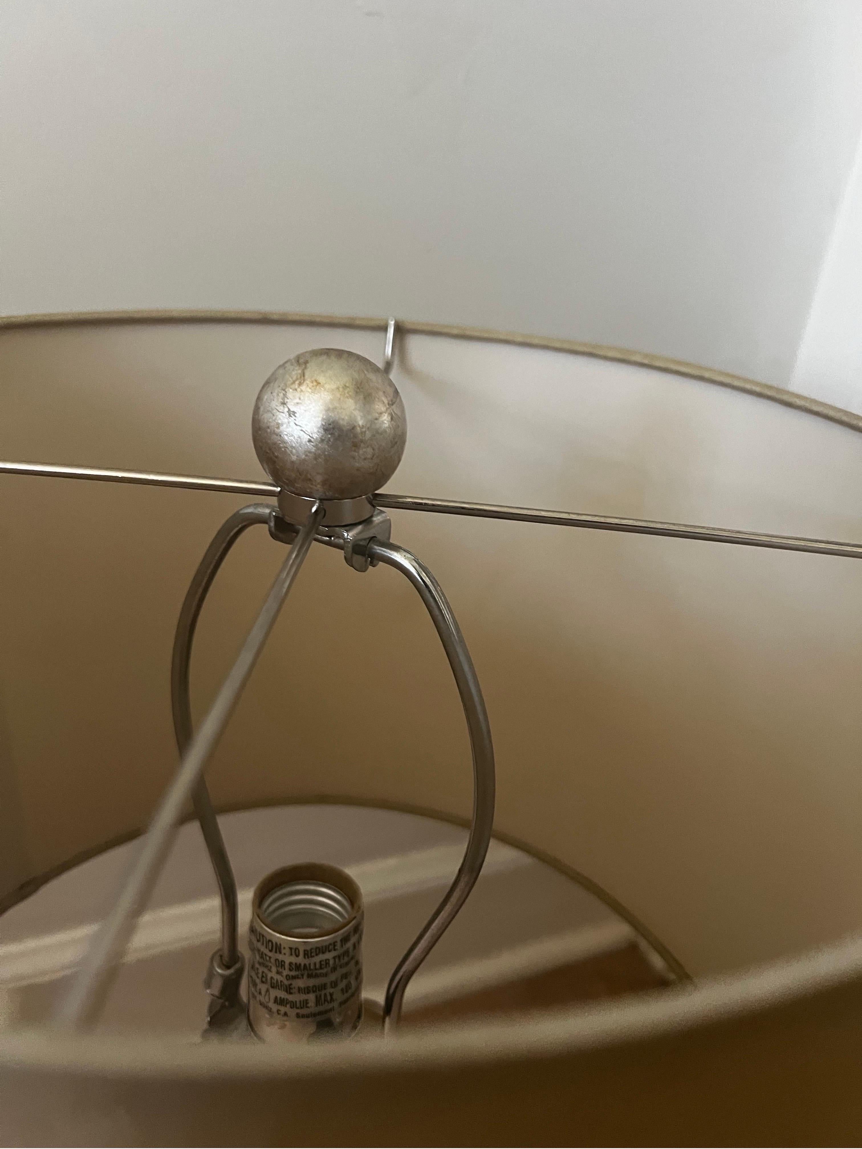 Stunning Carole Stupell Style Crystal Rock Lamp w/Gilded Silver Leaf finish For Sale 1