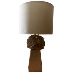 Superbe lampe de style Carole Stupell en cristal avec finition en feuille d'argent doré