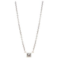 Stunning CARTIER Solitaire Diamond and White Gold Chain Necklace