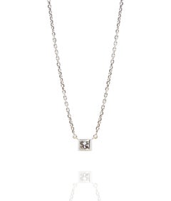 Stunning CARTIER Solitaire Diamond and White Gold Chain Necklace