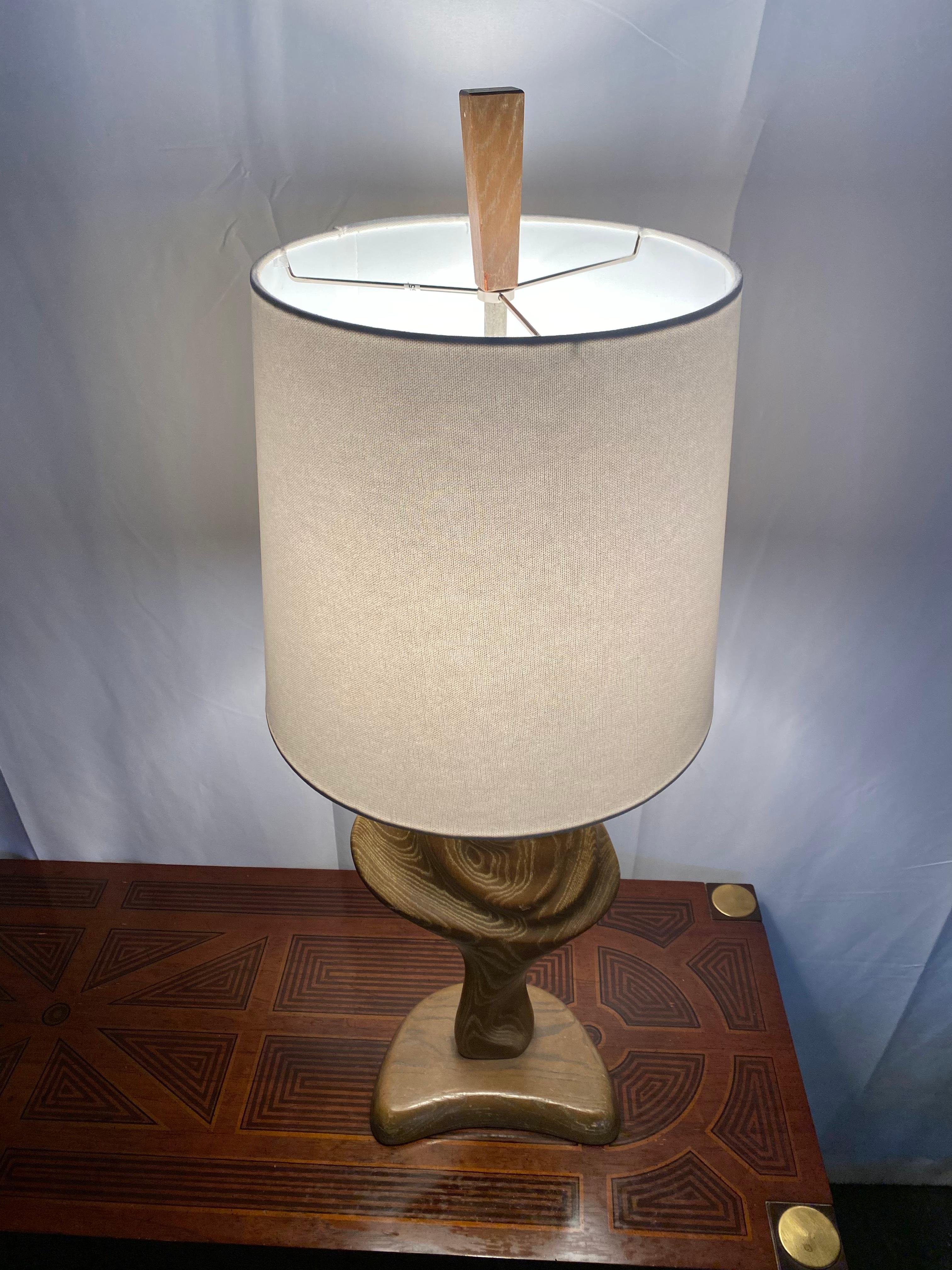 Wood Stunning carved female lamp by Yasha Heifetz, circa 1950s For Sale
