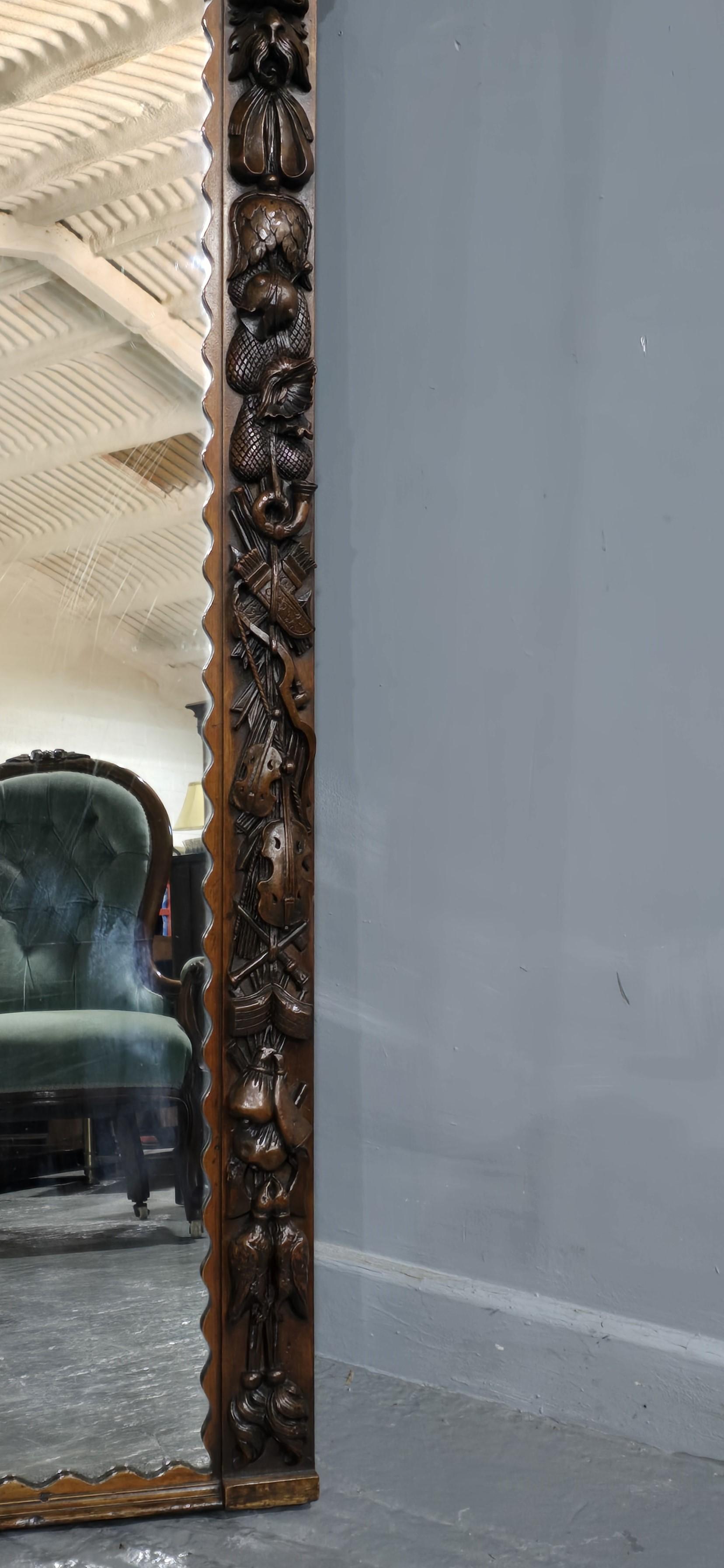 Edwardian Stunning Carved Mahogany Overmantle Mirror For Sale