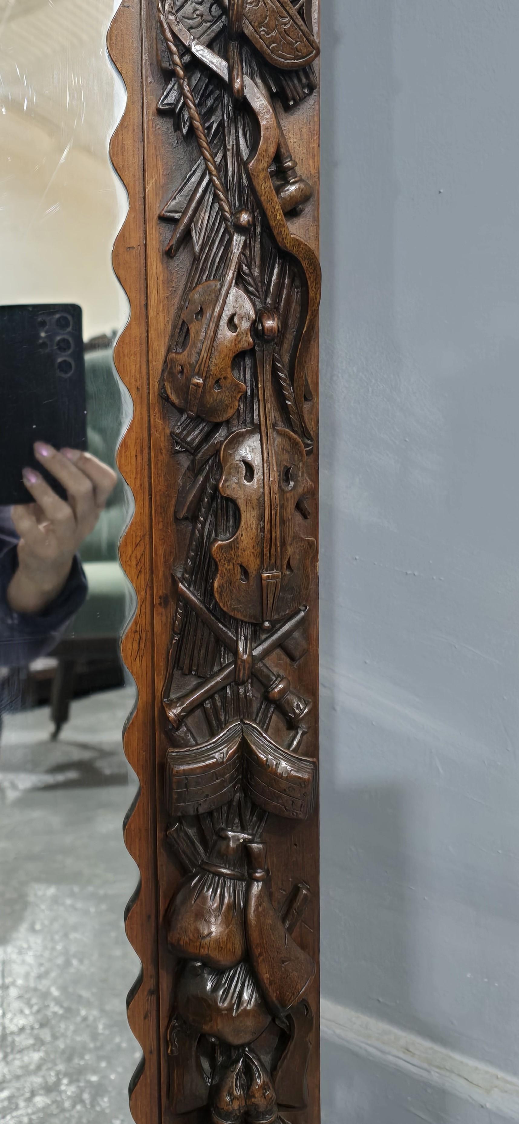 19th Century Stunning Carved Mahogany Overmantle Mirror For Sale