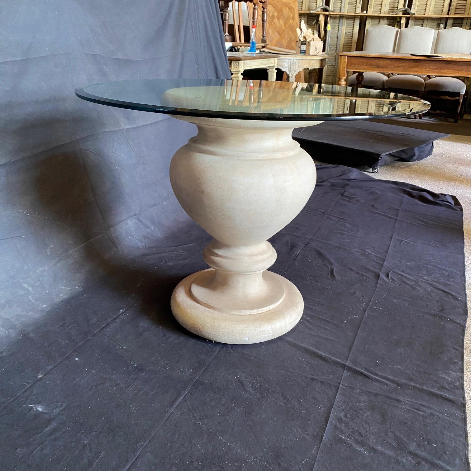 Stunning Carved Stone Urn Based Side Table or Dining Table For Sale 3