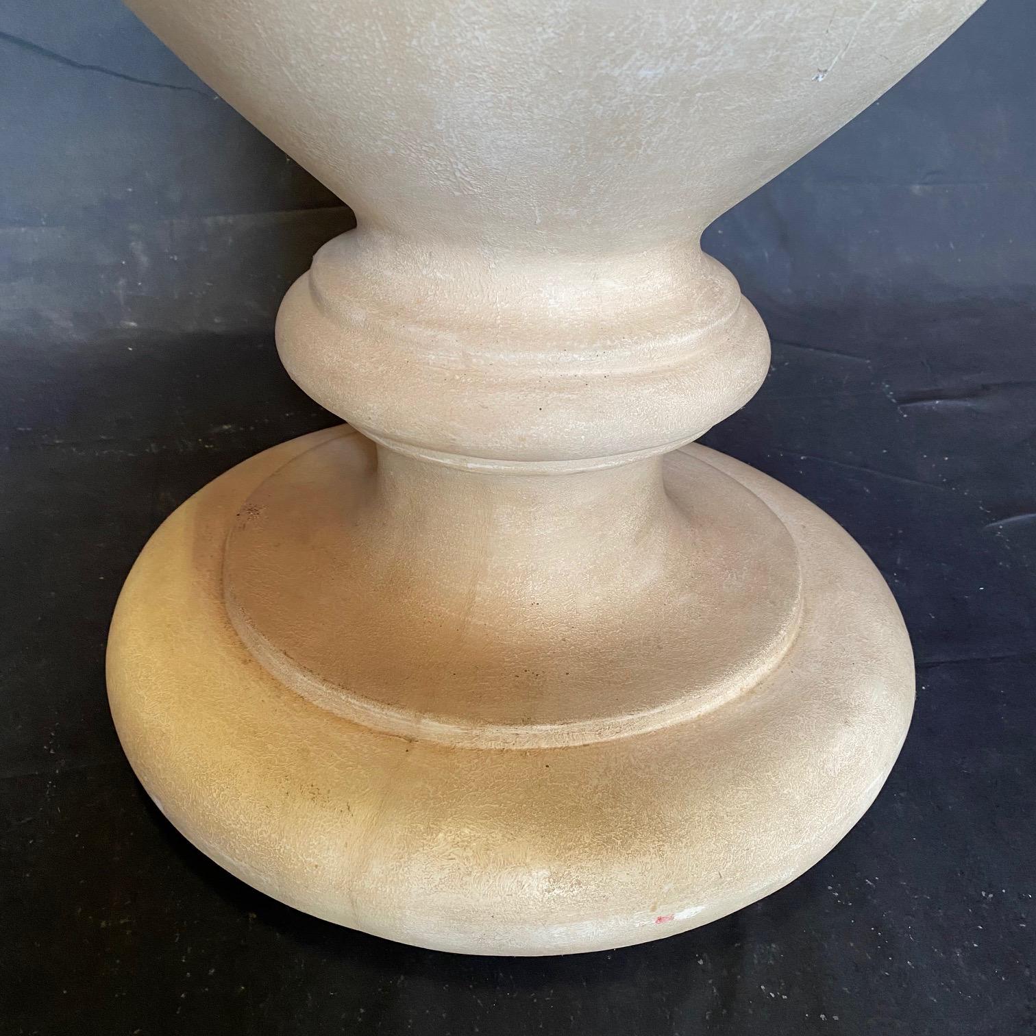 Organic Modern Stunning Carved Stone Urn Based Side Table or Dining Table For Sale
