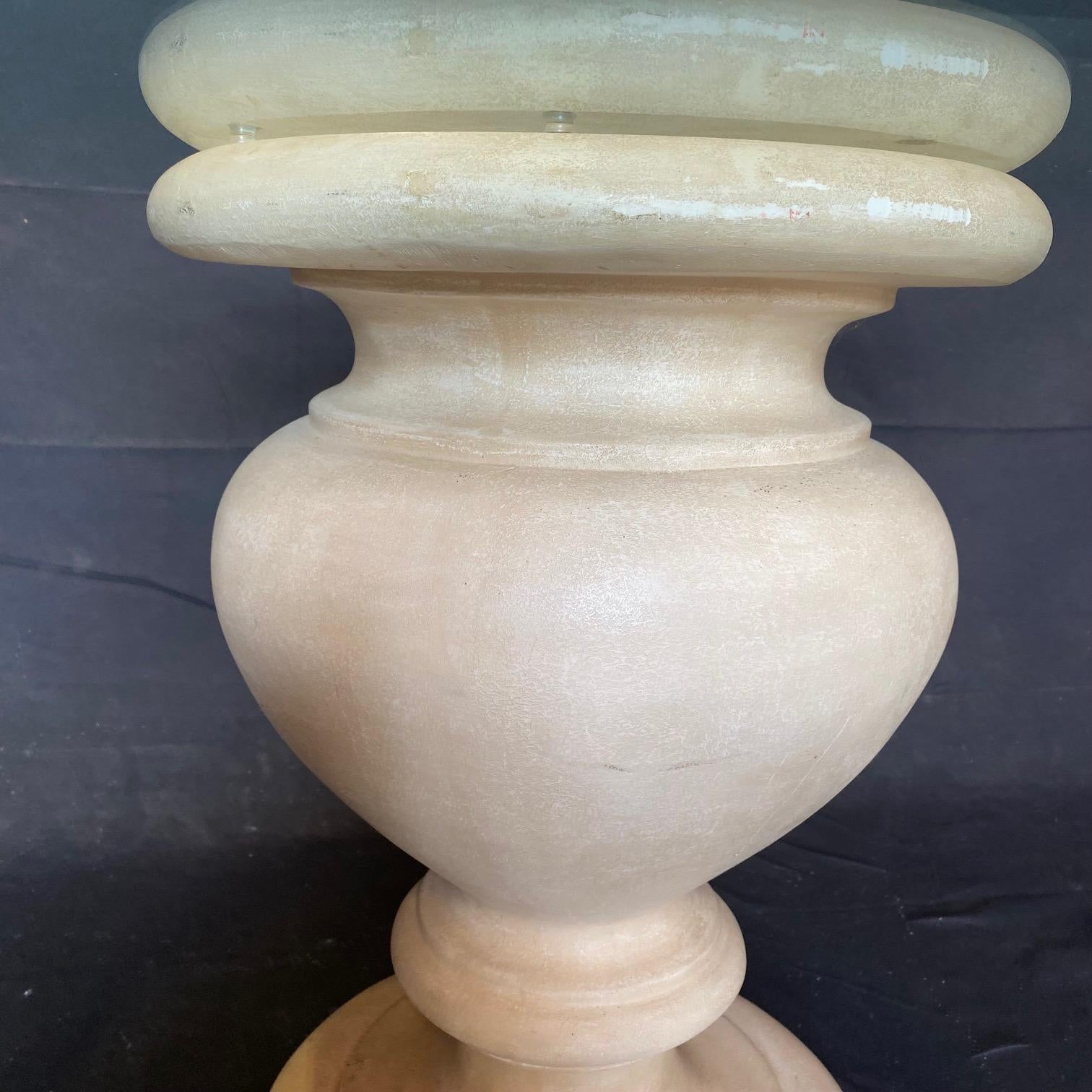 Stunning Carved Stone Urn Based Side Table or Dining Table In Good Condition For Sale In Hopewell, NJ