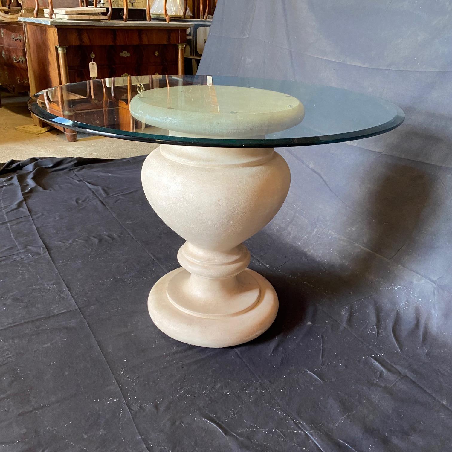 Stunning Carved Stone Urn Based Side Table or Dining Table For Sale 1