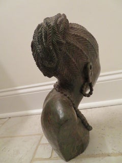 Stunning Carved Verdite Sculpture James Tandi Africa Woman