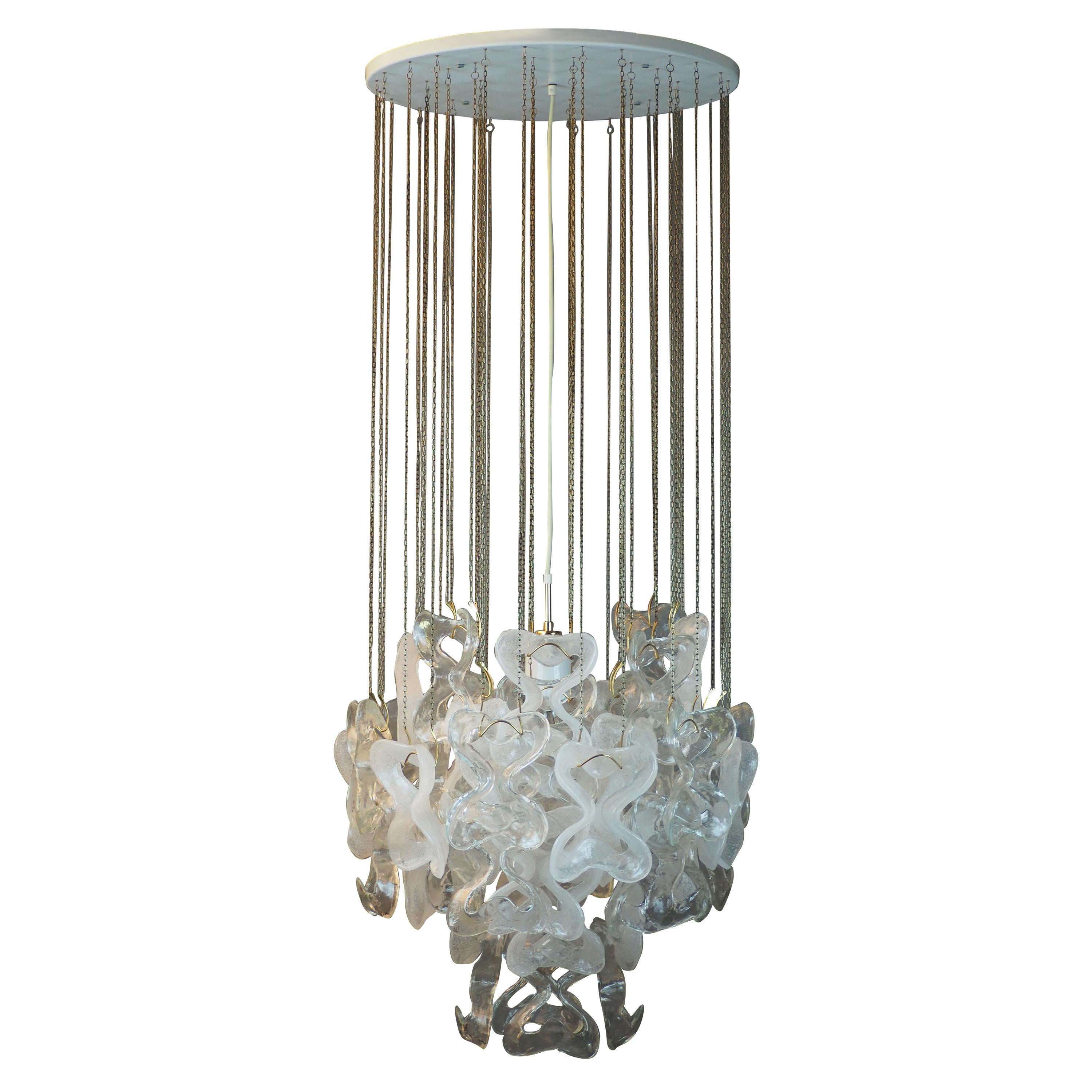 Stunning "Catena" Glass Chandelier by J.T.Kalmar, Austria, circa 1970s For Sale