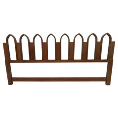 Stunning Cathedral Style Walnut Kingsize Headboard, Mid-Century Modern