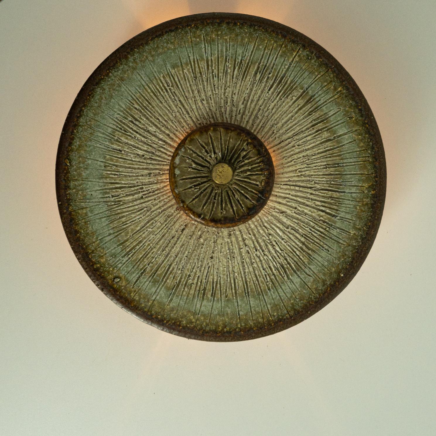 Late 20th Century Stunning Ceramic Wall Light by Axella, Denmark 1970 For Sale