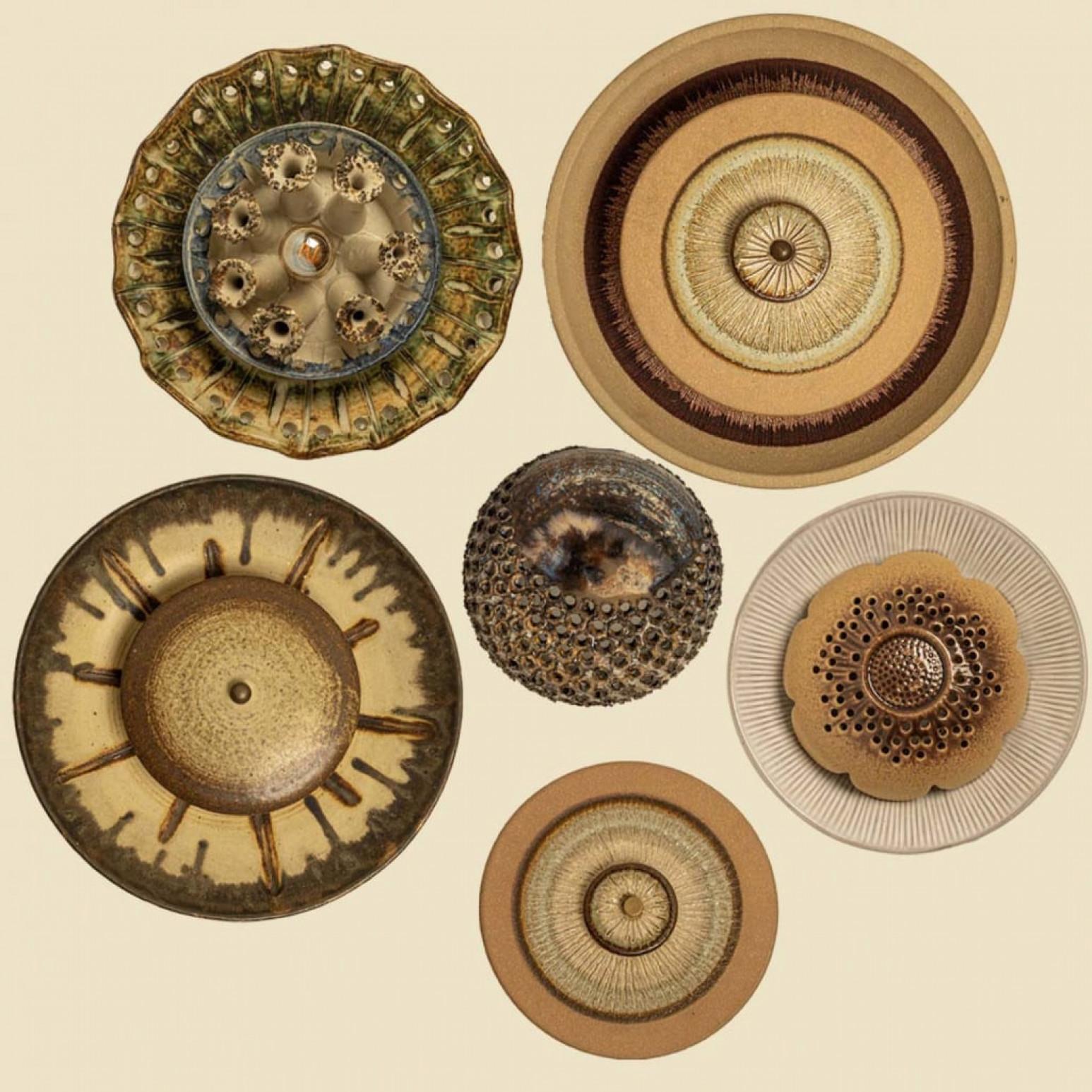 Splendida lampada da parete in ceramica nello stile di Axella, Danimarca 1970 in vendita 5