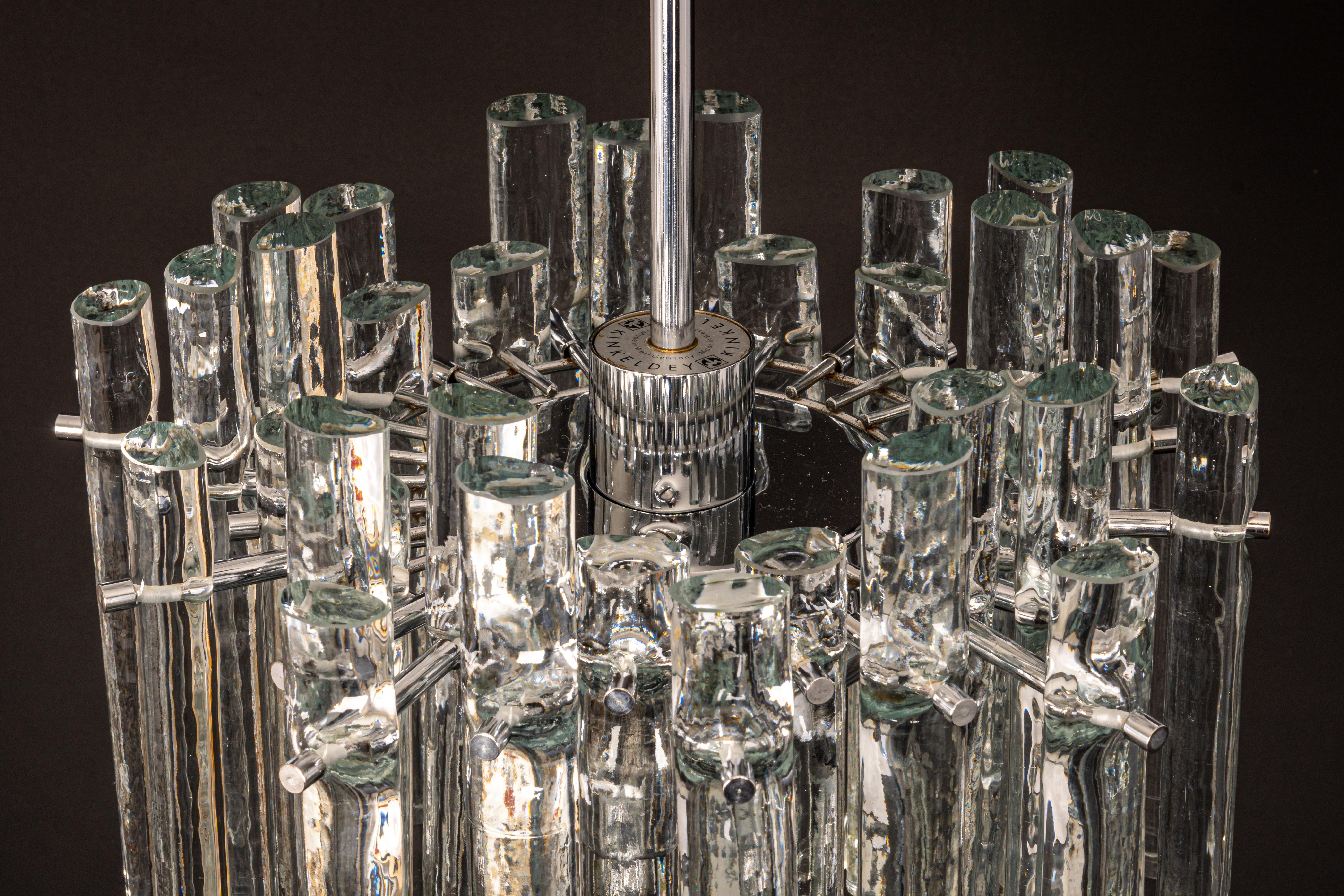 Stunning Chandelier, Brass and Crystal Glass by Kinkeldey, Germany, 1970s 8