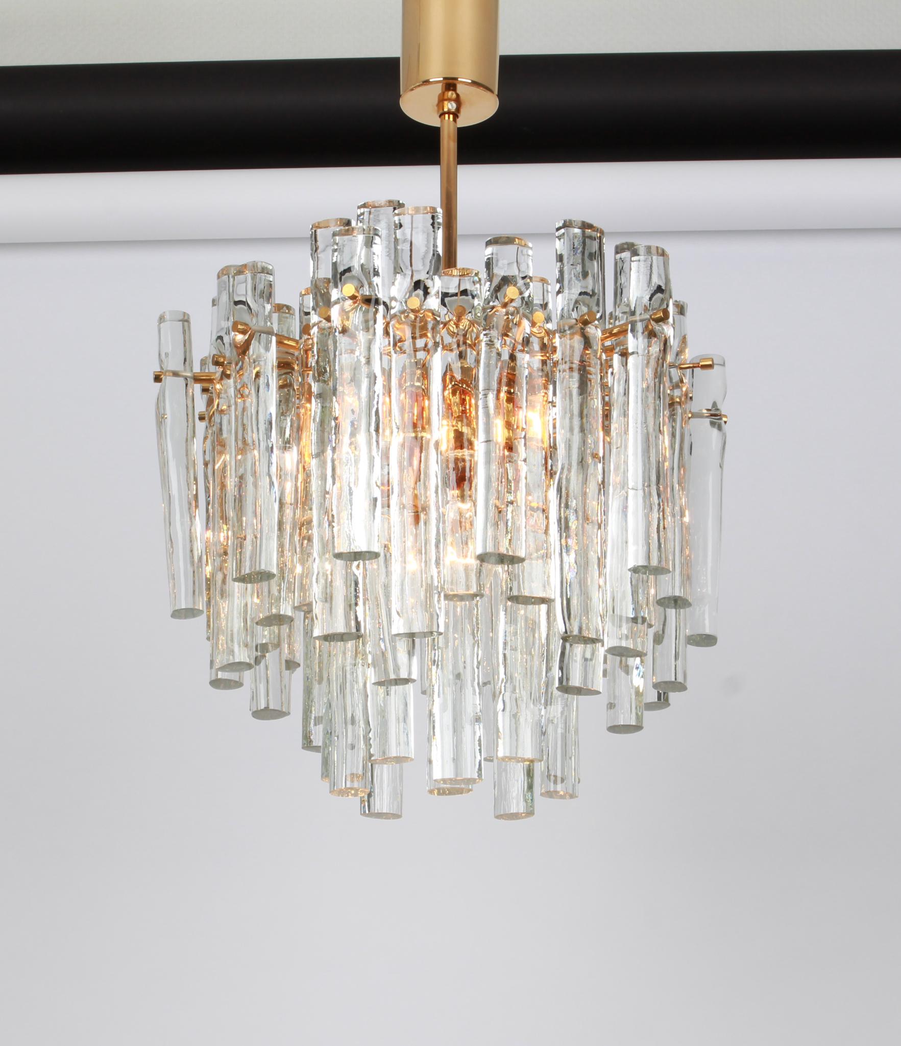 Stunning Chandelier, Brass and Crystal Glass by Kinkeldey, Germany, 1970s 3