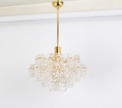 Stunning Chandelier, Brass and Crystal Glass, Kinkeldey, Germany, 1970s