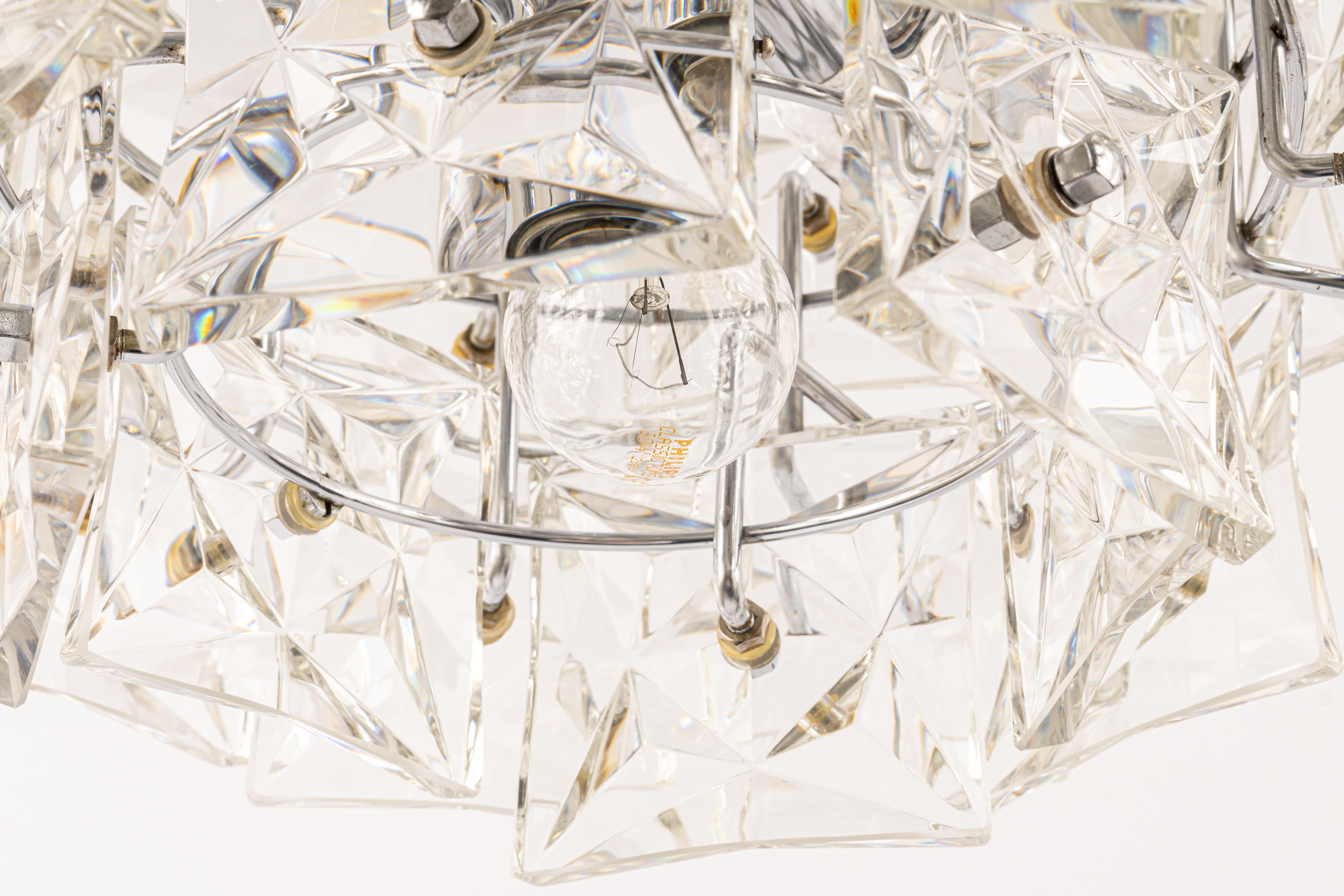 Late 20th Century 1 of 2 Stunning Chandelier Crystal Glass by Kinkeldey, Germany, 1970s