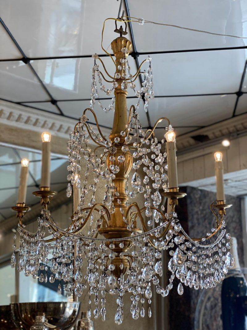 Gilt Stunning Chandelier-France 1900-Possible Pair For Sale