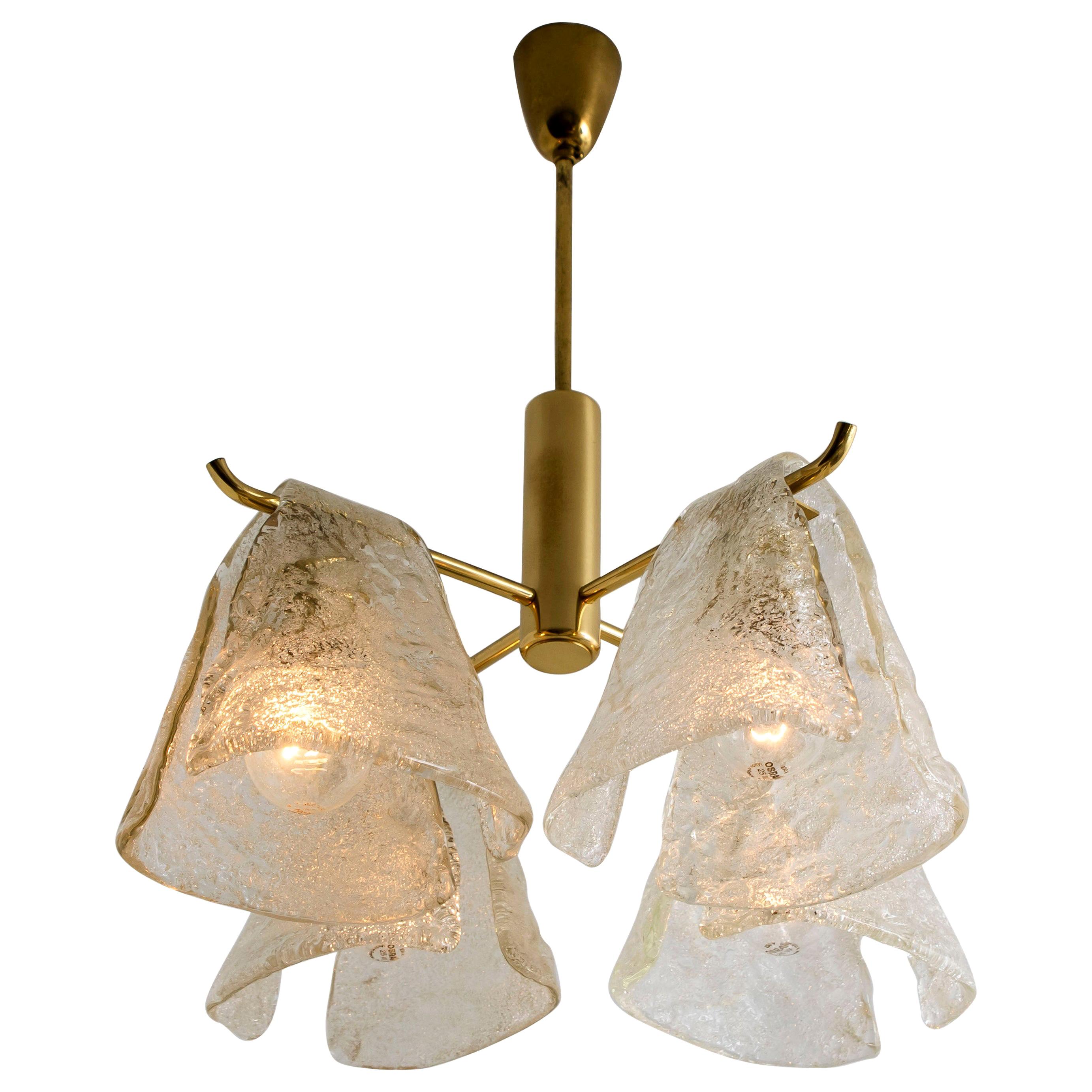 Stunning Chandelier Ice Glass, 1970 For Sale