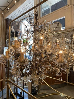 Stunning Chandelier, with Murano Glass Flowers, 1900, France