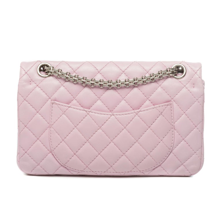 Stunning Chanel 2.55 shoulder bag in pink quilted leather with