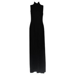 Stunning Chanel Black Velvet Evening Dress Gown with Gripoix Button Details