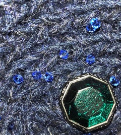 CHANEL Unworn Cashmere Rock Crystal Turtleneck Knit Sweater Jumper 34