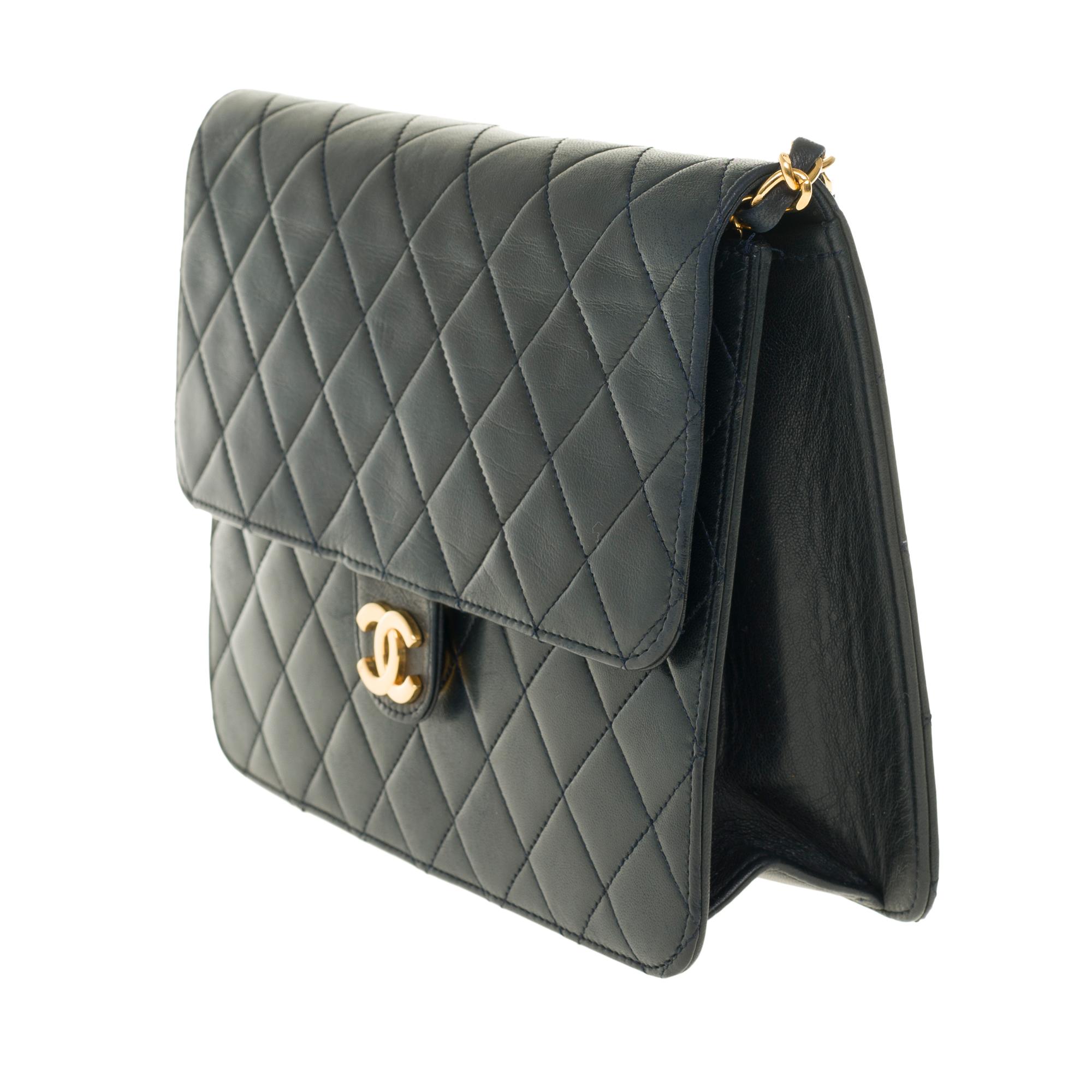 Black Stunning Chanel Classic handbag in black quilted lambskin with gold hardware