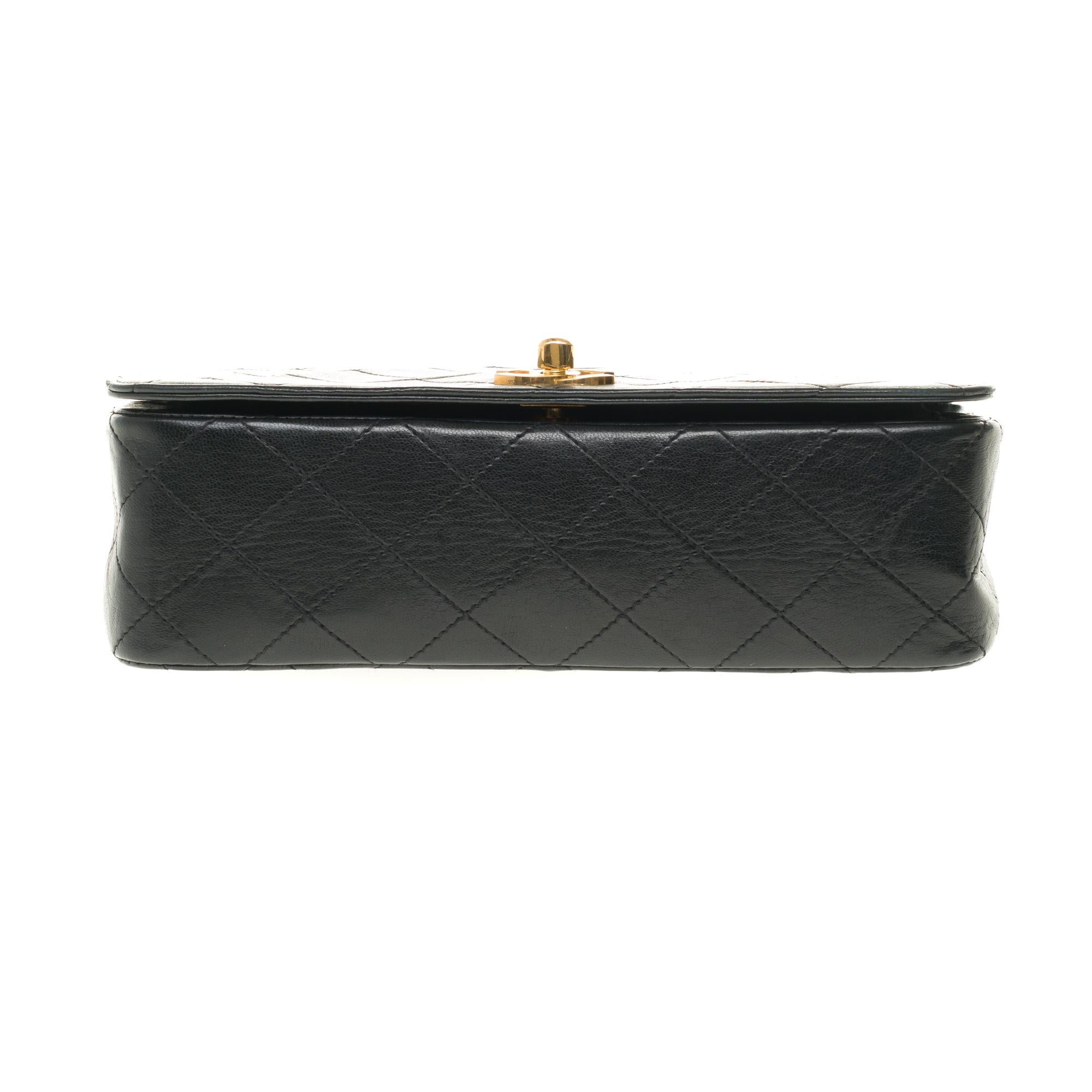 Stunning Chanel Classic Shoulder bag in black quilted lambskin and gold hardware 1