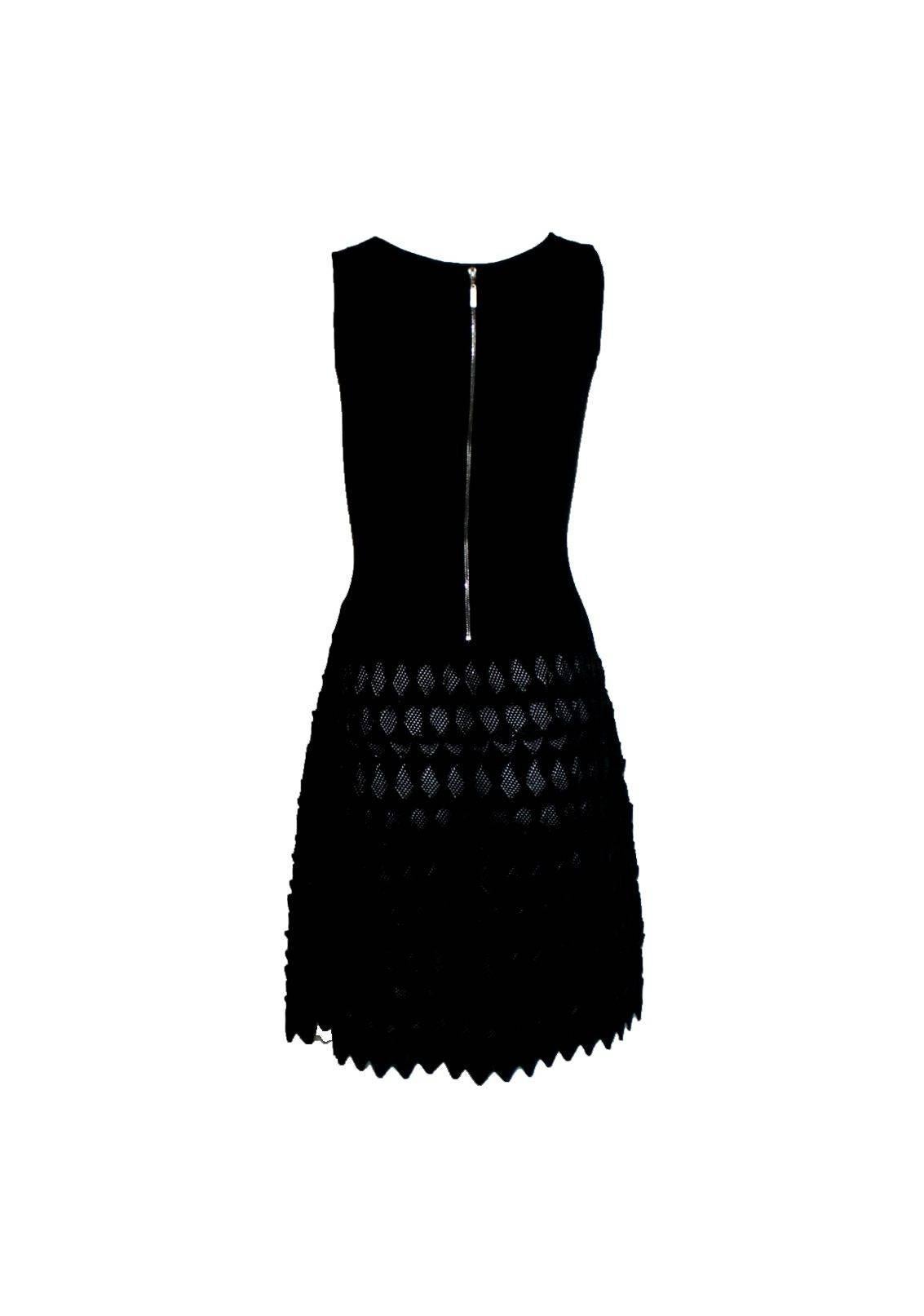 A new interpretation of the timeless Chanel classic little black dress
Chanel signature dress that will last for many years
3D crochet knit skirt part
With zipper detail both in front and back
Zipper can be opened for a sexy peek-a-boo look
CC logo