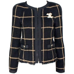 UNWORN Chanel Black & Gold Metallic Lesage Fantasy Tweed Jacket Dress Suit 38