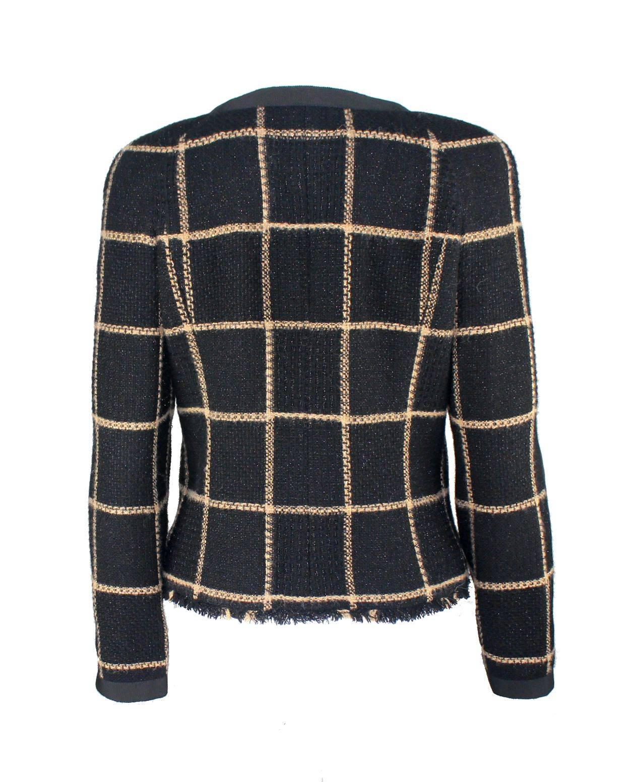 Robe et veste en tweed noir et or métallisé Lesage Fantasy Pristine Chanel Taille 38 Bon état - En vente à Switzerland, CH