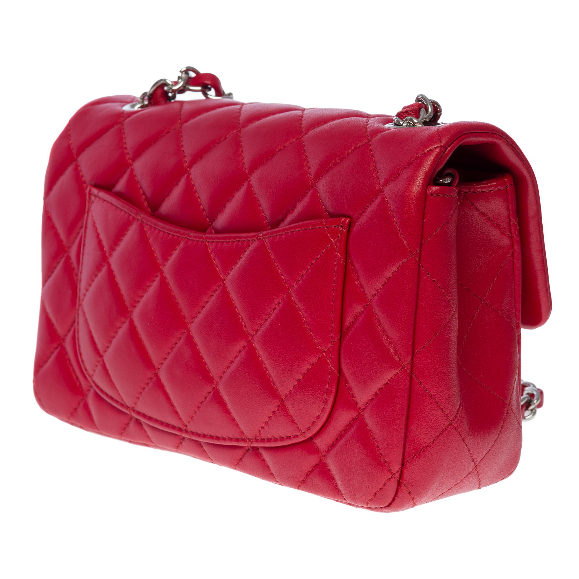Women's Stunning Chanel Timeless Mini Flap shoulder bag in Red quilted lamb leather, SHW