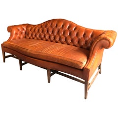 Stunning Chesterfield Style Leather Sofa Mid-Century Modern