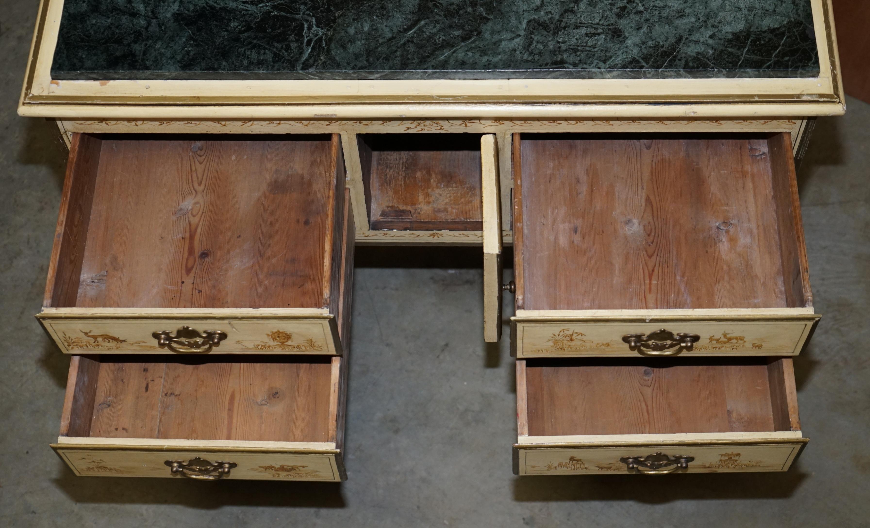 Stunning Chinoiserie Marble Topped Sideboard in the Chinese Chippendale Taste For Sale 15