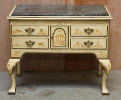 Stunning Chinoiserie Marble Topped Sideboard in the Chinese Chippendale Taste