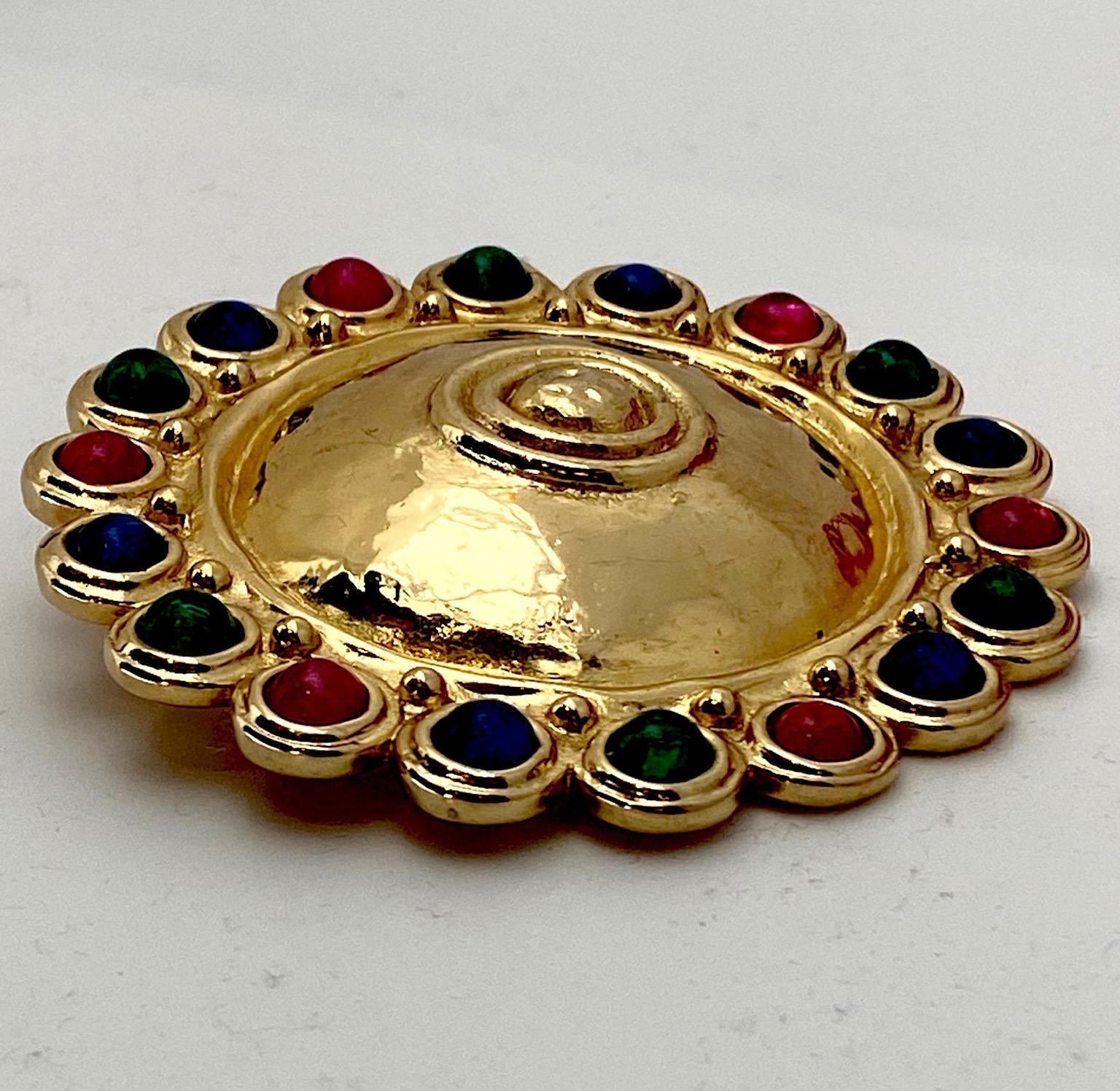 Etruscan Revival Stunning Christian Dior 1980s Large Etruscan Style Medallion PIn