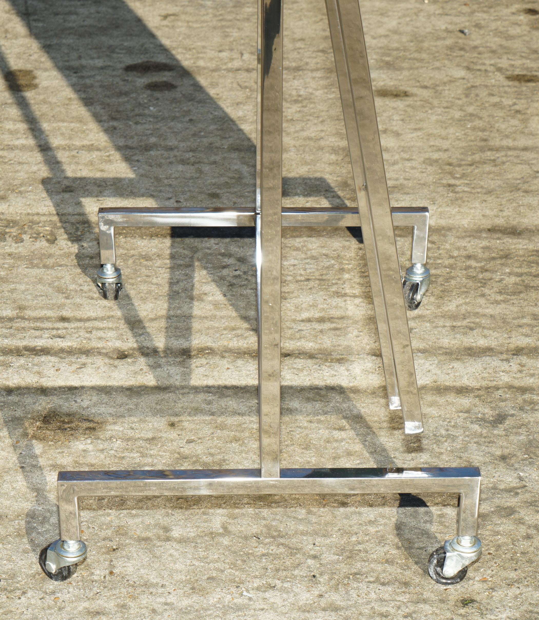 STUPENDO SPECCHIO CHEVALE SU RUOTE CON TELAIO CROMATO EICHHOLTZ CAPRI 171 cm. in vendita 3