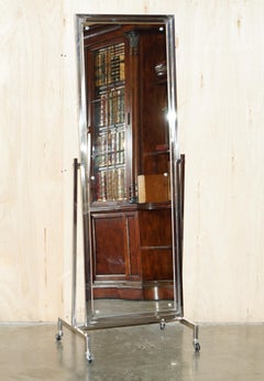 STUPENDO SPECCHIO CHEVALE SU RUOTE CON TELAIO CROMATO EICHHOLTZ CAPRI 171 cm.