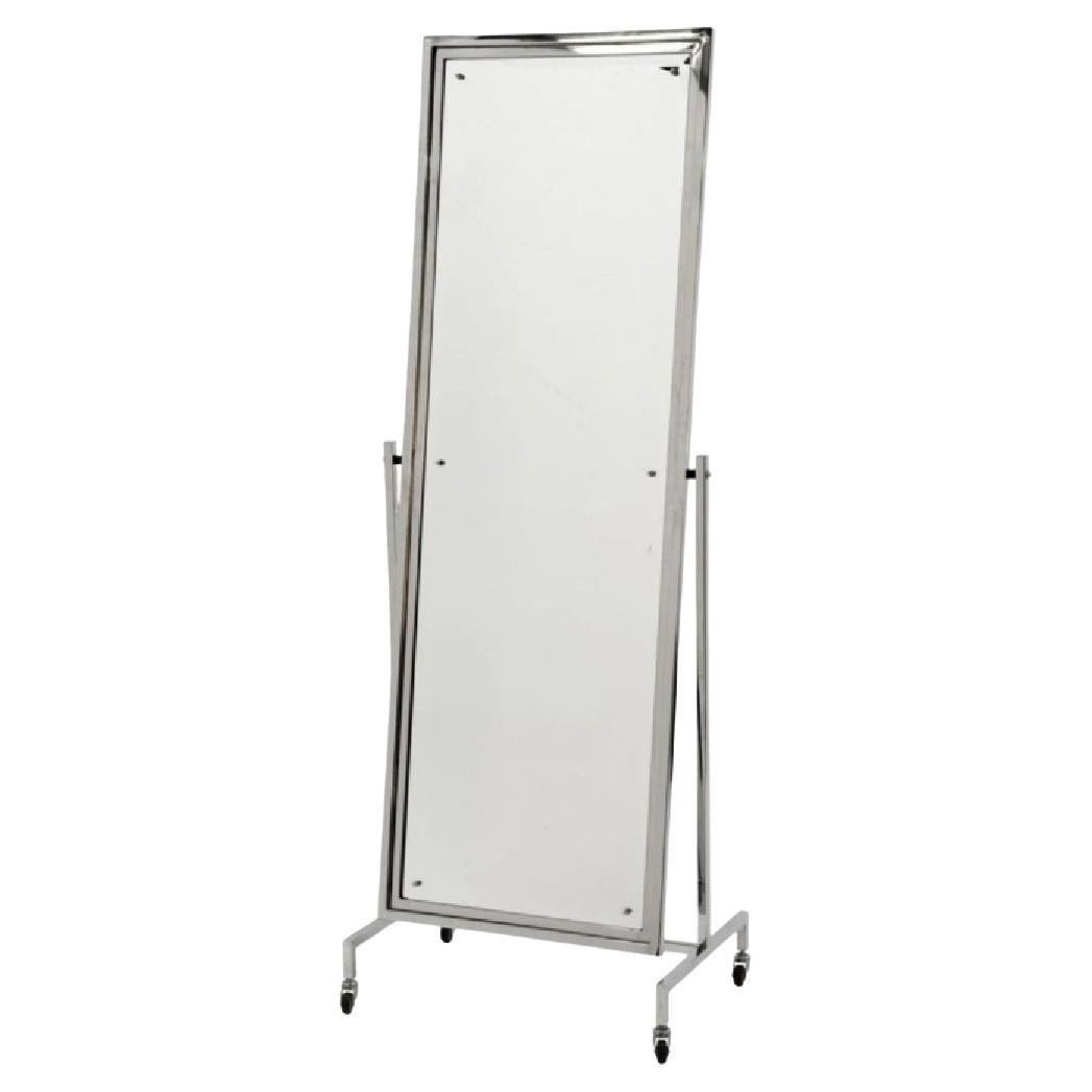 STUPENDO SPECCHIO CHEVALE SU RUOTE CON TELAIO CROMATO EICHHOLTZ CAPRI 171 cm.