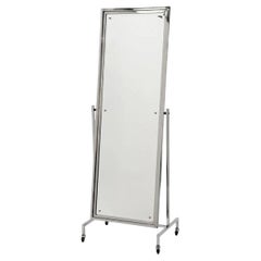 STUNNING CHROME FRAME EICHHOLTZ CAPRI 171CM TALL CHEVAL MIRROR ON WHEELs
