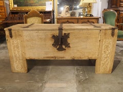Stunning Circa 1580 Bleached Oak Westphalian Stollentruhe Trunk