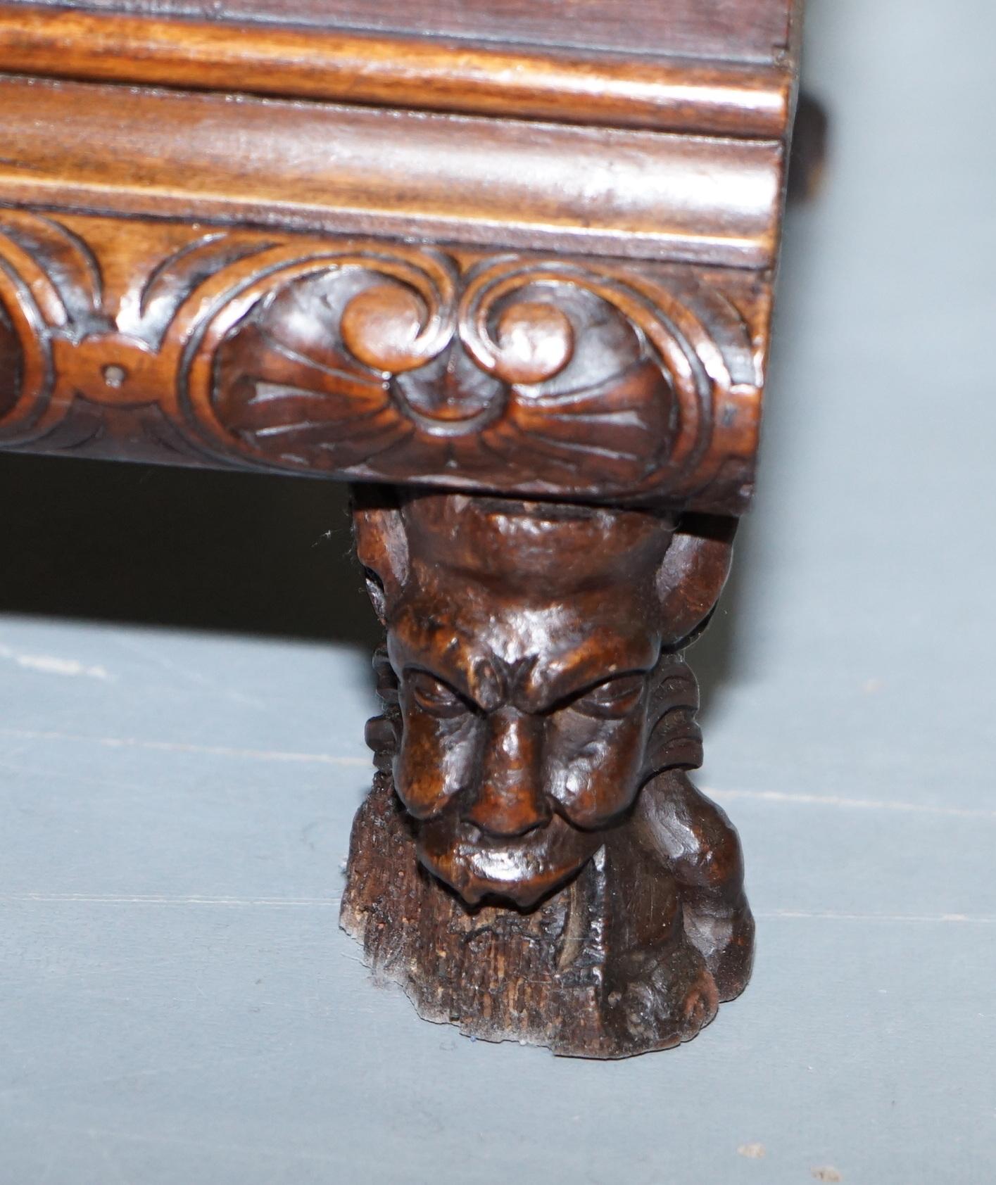 Stunning circa 1780 Carved Walnut Side Cabinet with Cherub & Floral Detailing 7