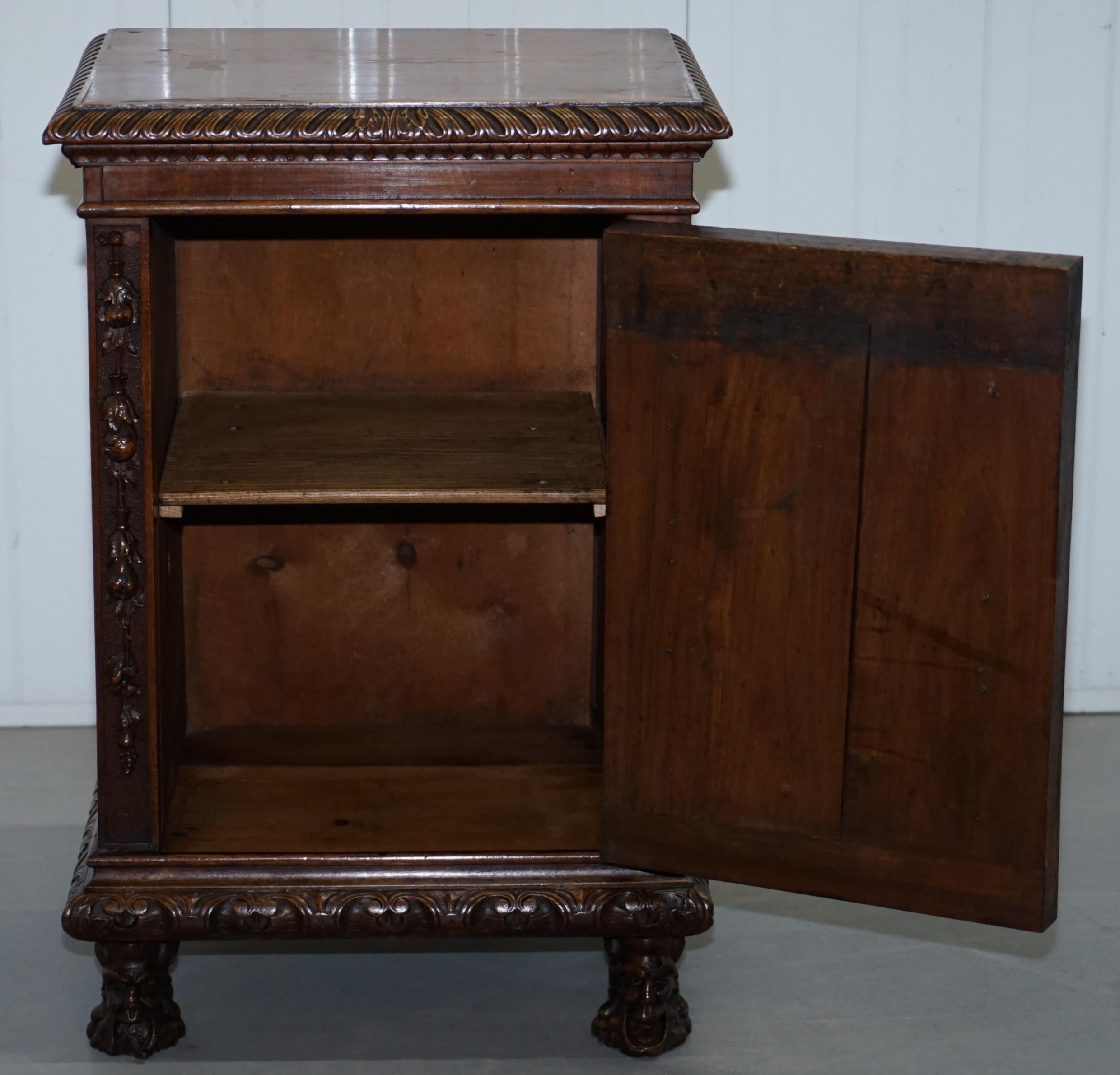 Stunning circa 1780 Carved Walnut Side Cabinet with Cherub & Floral Detailing 10
